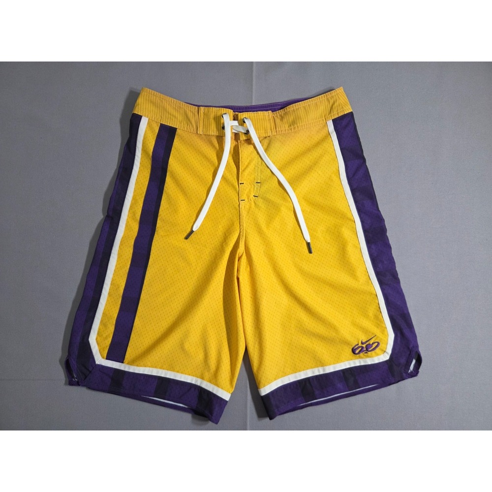 Nike 6.0 LA Lakers Shorts Mens 30 Medium Yellow Y2K Colorway Board Swim Trunks